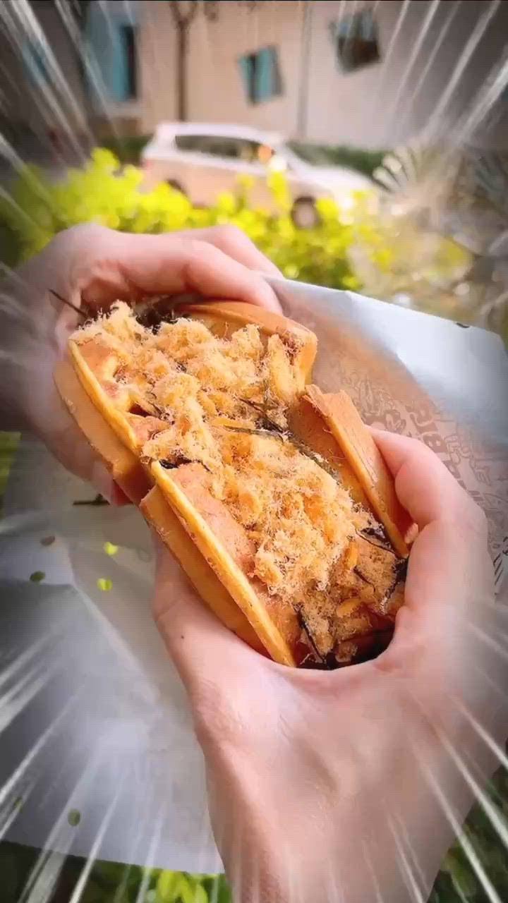 🎏爆晒餡‼️紫菜肉鬆格仔餅🔥